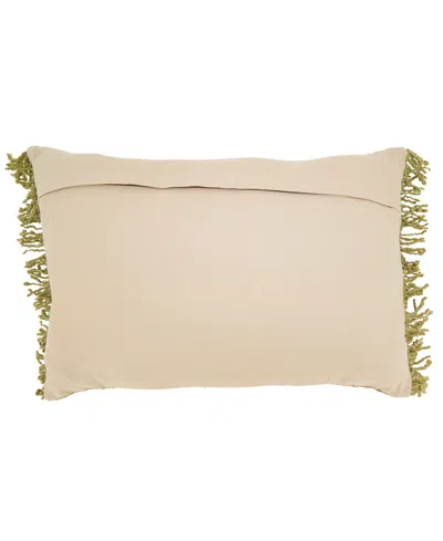 Saro Lifestyle Fringe Down Filled Decorative Pillow, 16" X 24" In Green
