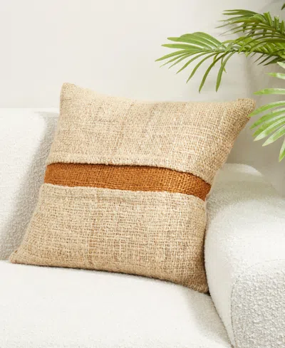 Saro Lifestyle Banded Down Filled Decorative Pillow, 20" X 20" In Multi