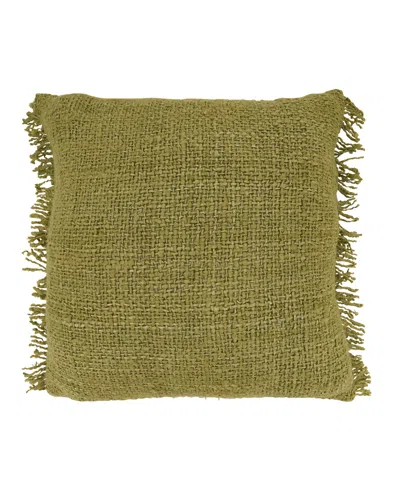 Saro Lifestyle Fringe Down Filled Decorative Pillow, 20" X 20" In Green