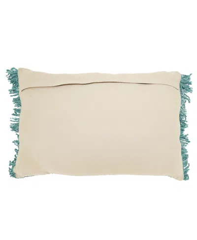Saro Lifestyle Fringe Down Filled Decorative Pillow, 16" X 24" In Green