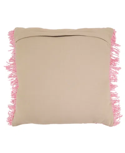 Saro Lifestyle Fringe Down Filled Decorative Pillow, 20" X 20" In Pink