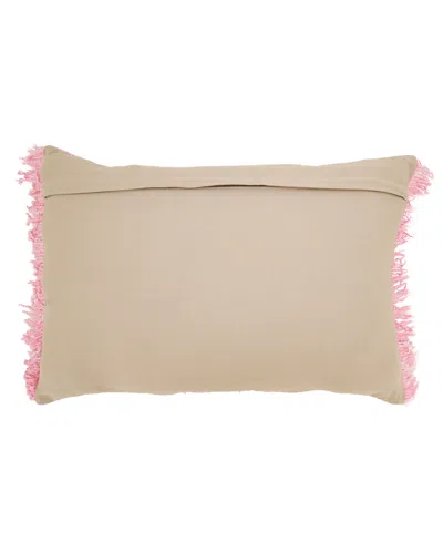 Saro Lifestyle Fringe Down Filled Decorative Pillow, 16" X 24" In Pink