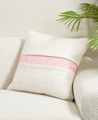 Saro Lifestyle Banded Down Filled Decorative Pillow, 20" X 20" In Multi