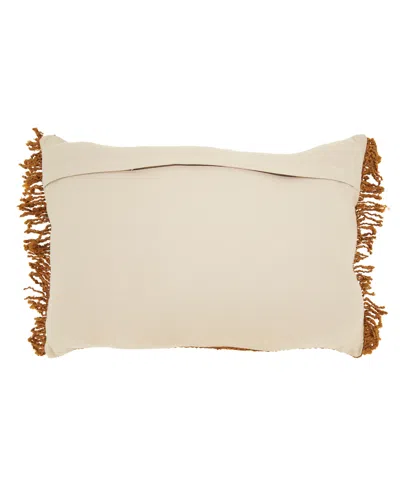 Saro Lifestyle Fringe Down Filled Decorative Pillow, 16" X 24" In Brown