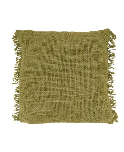 Saro Lifestyle Fringe Down Filled Decorative Pillow, 20" X 20" In Green