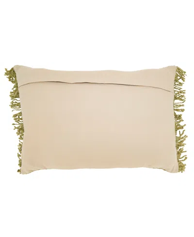Saro Lifestyle Fringe Down Filled Decorative Pillow, 16" X 24" In Green