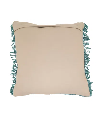 Saro Lifestyle Fringe Down Filled Decorative Pillow, 20" X 20" In Blue