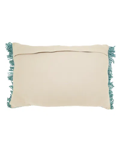 Saro Lifestyle Fringe Down Filled Decorative Pillow, 16" X 24" In Blue