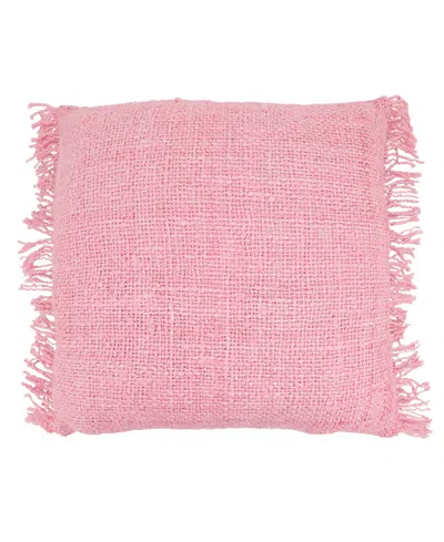 Saro Lifestyle Fringe Down Filled Decorative Pillow, 20" X 20" In Pink