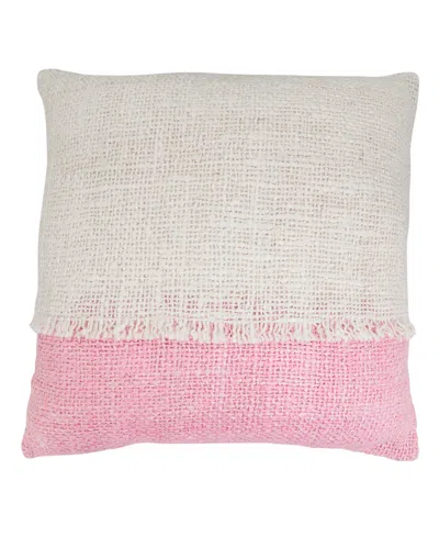 Saro Lifestyle Two-tone Fringe Down Filled Decorative Pillow, 20" X 20" In Multi