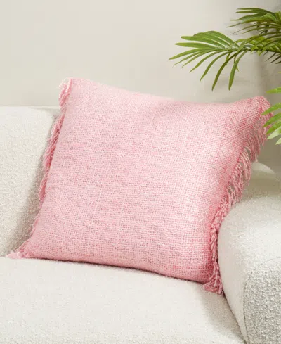 Saro Lifestyle Fringe Down Filled Decorative Pillow, 20" X 20" In Pink