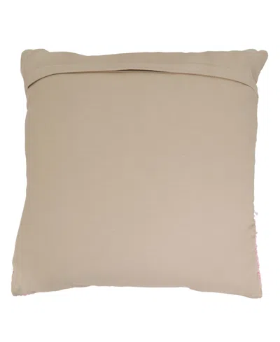 Saro Lifestyle Two-tone Fringe Down Filled Decorative Pillow, 20" X 20" In Multi