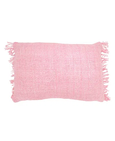 Saro Lifestyle Fringe Down Filled Decorative Pillow, 16" X 24" In Pink