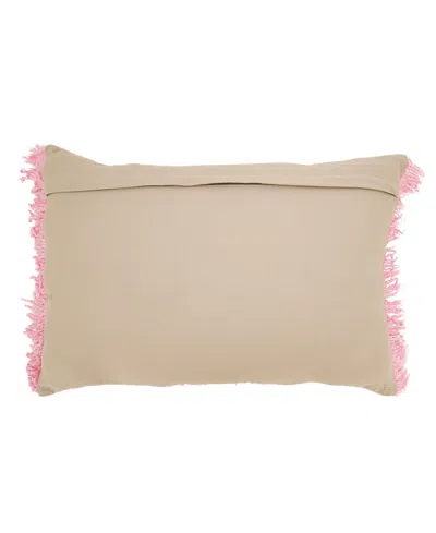 Saro Lifestyle Fringe Down Filled Decorative Pillow, 16" X 24" In Pink