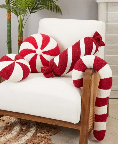 Saro Lifestyle Sweet Dreams Candy Cane Poly Filled Decorative Pillow, 9" X 16" In Multi