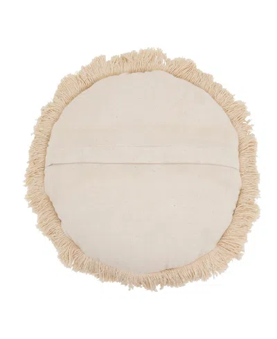 Saro Lifestyle Fringe Poly Filled Decorative Pillow, 18" Round In Pink