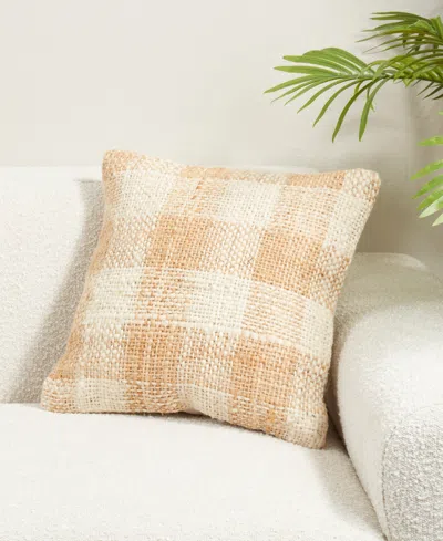 Saro Lifestyle Woven Down Filled Decorative Pillow, 18" X 18" In Brown