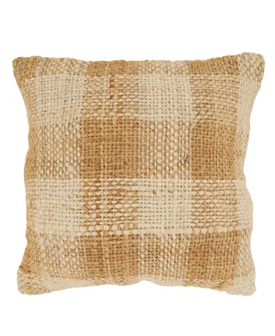 Saro Lifestyle Woven Down Filled Decorative Pillow, 18" X 18" In Brown