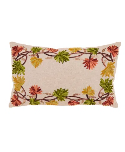 Saro Lifestyle Golden Grove Leaf Down Filled Decorative Pillow, 12" X 20" In Multi