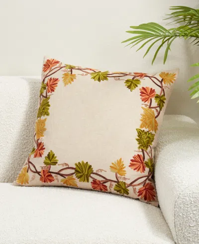 Saro Lifestyle Golden Grove Leaf Down Filled Decorative Pillow, 12" X 20" In Multi