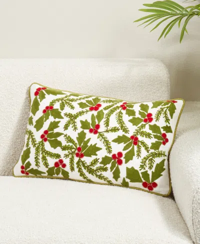 Saro Lifestyle Holly Down Filled Decorative Pillow, 12" X 20" In Green