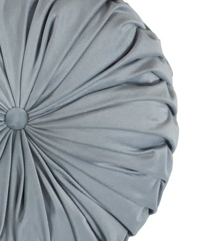 Saro Lifestyle Round Velvet Pintucked Poly Filled Decorative Pillow, Set Of 2 In Gray