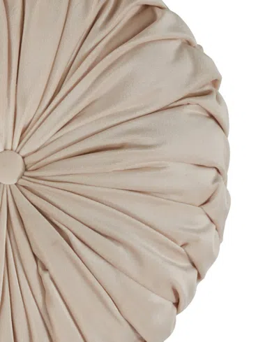 Saro Lifestyle Round Velvet Pintucked Poly Filled Decorative Pillow, Set Of 2 In Pink