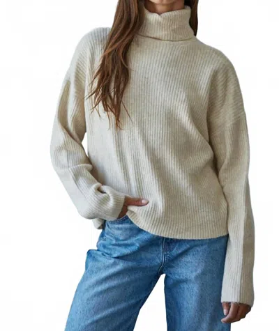 By Together Melrose Turtleneck Sweater In Cream In White