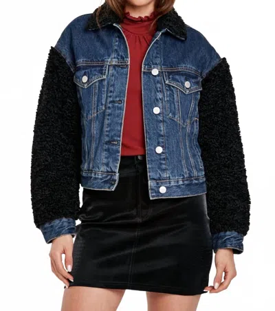 Dear John Denim Kai Teddy Denim Jacket In Blue In Blue