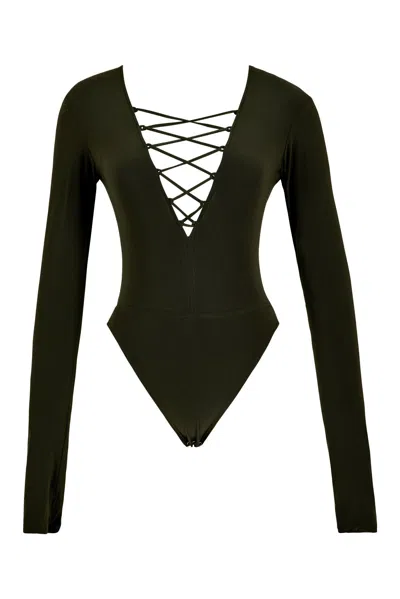 Growny Women's Liona Bodysuit Khaki Green In Green