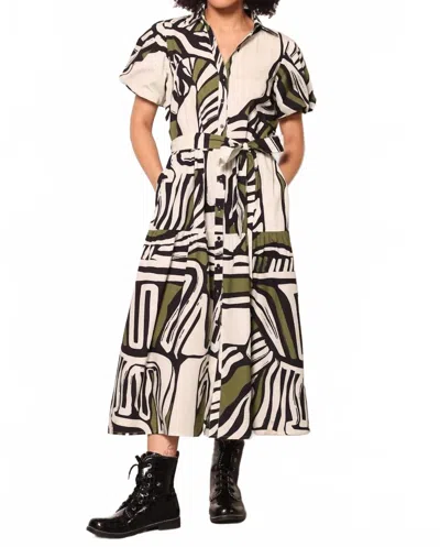 Maude Vivante Della Midi Dress In Zebra In Neutral