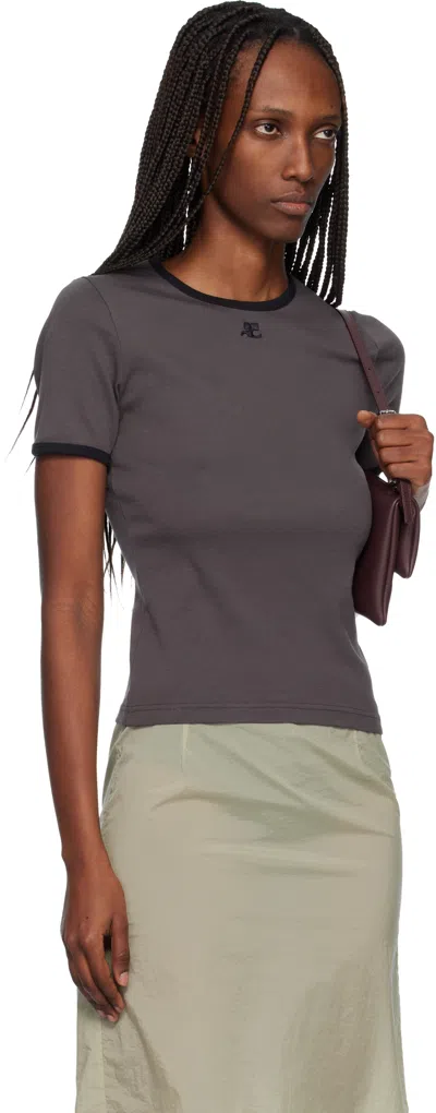 Courrèges Courreges Women T-shirt With Contrasting Cotton Profiles In Multi