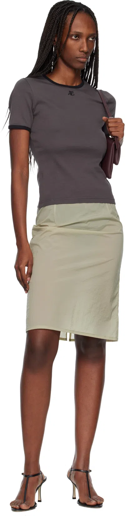 Courrèges Courreges Women T-shirt With Contrasting Cotton Profiles In Multi