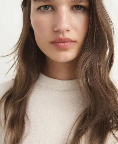 Mango Women's Shearling Pajama Sweatshirt In White