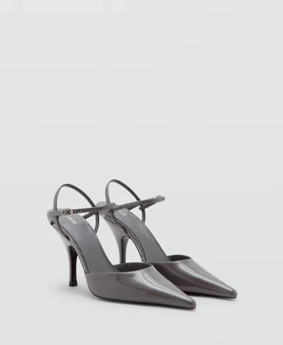 Mango Women's Patent Leather Effect Heel Shoes In Gray