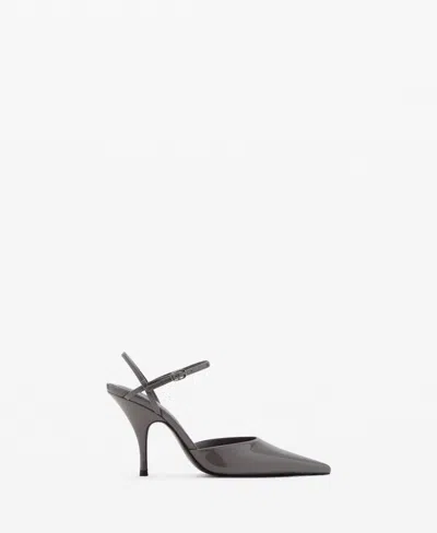 Mango Women's Patent Leather Effect Heel Shoes In Gray