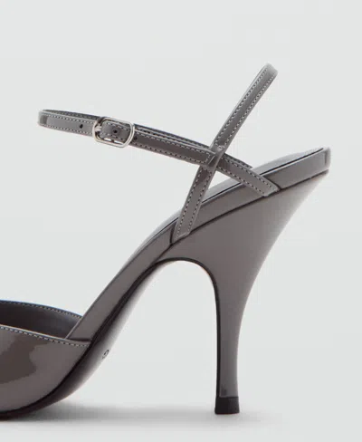 Mango Women's Patent Leather Effect Heel Shoes In Gray