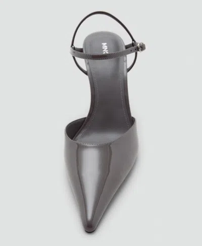 Mango Women's Patent Leather Effect Heel Shoes In Gray