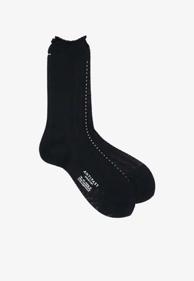 Antipast Logo Embossed Socks In Black