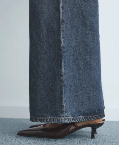 Mango Women's High-waisted Wide-leg Jeans In Blue