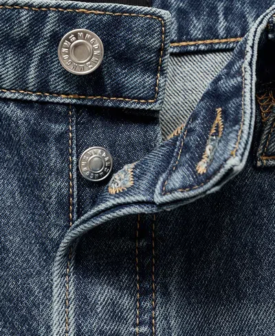 Mango Women's High-waisted Wide-leg Jeans In Blue