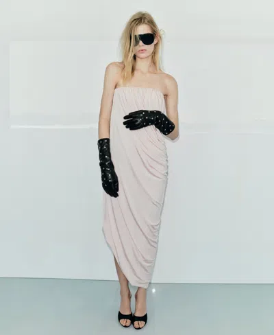 Mango Women's Studded Leather Gloves In Black