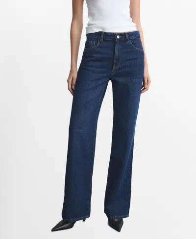 Mango Women's Danila High-waisted Wide-leg Jeans In Blue
