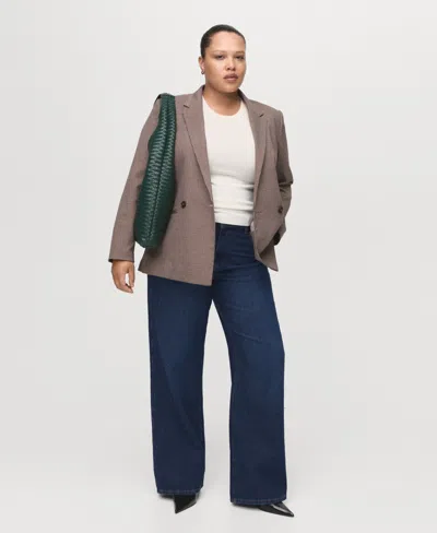 Mango Women's Danila High-waisted Wide-leg Jeans In Blue