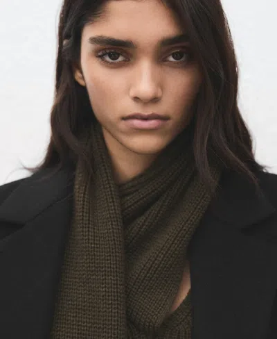 Mango Double-breasted Wool Blend Coat In Black