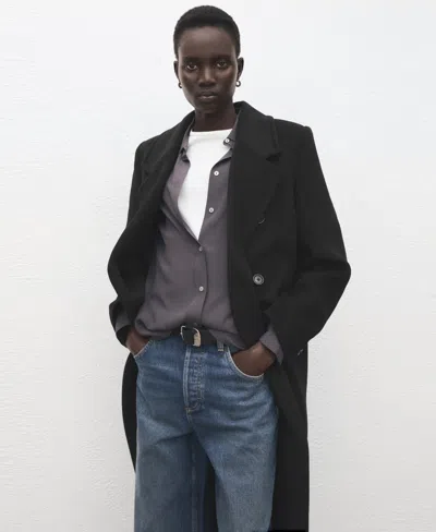 Mango Women's Double-breasted Wool Coat In Multi