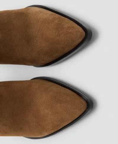 Mango Women's Suede Block-heel Boots In Brown