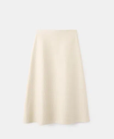 Mango Penny A-line Wool Blend Midi Skirt In Sand
