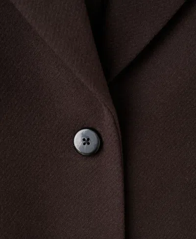 Mango Lips Wool Blend Coat With Faux Fur Collar In Brown
