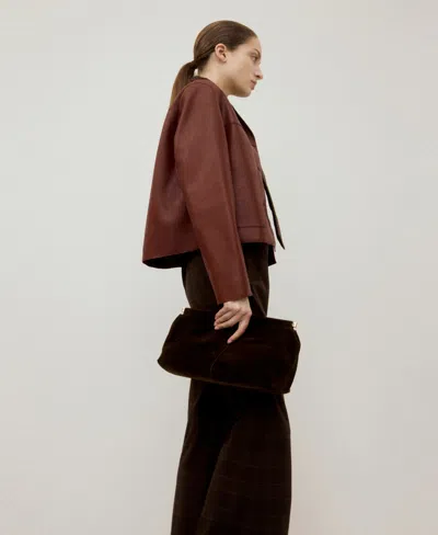 Mango Faux Leather Jacket In Brown